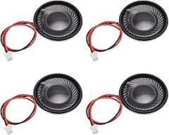 DMiotech 4 Pack 1W 8 Ohm 28mm Diameter DIY Magnetic Speaker Round Type Internal Replacement Loudspeaker with PH2.0/1.25mm-2P Terminal Line for Electronic