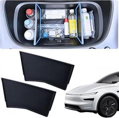 2PCS Front Trunk Divider Storage Partition for Tesla Model Y Juniper 2026 2025 Storage Separation Front Trunk Organizer Dividers for Model Y Juniper Accessories Tpe Black