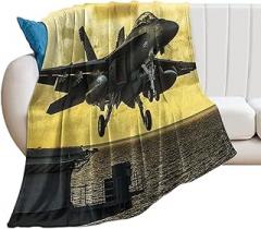 EA-18G Electronic Warfare Aircraft, Military Aircraft-Themed Flannel Blanket Flannel Blanket Wool Soft Blanket Lightweight Plush Suitable for Sofa, Bed, Comfortable Sofa 30x40in（75x100cm）