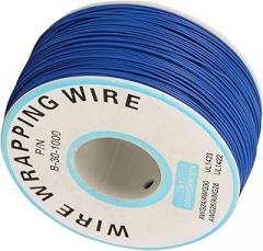 30AWG Single Copper Wire Strand Cable 0.25mm for Electronics Testing (Blue)