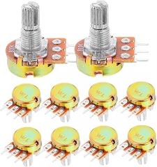 BESTOYARD 10pcs Precision Potentiometers for Electric Guitar Volume Control Audio Taper Applications Electronic Accessories for DIY Projects
