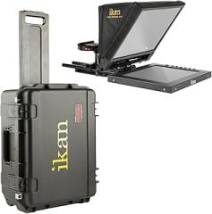 Ikan 12-inch Portable Teleprompter Kit w/Rolling Case, Adjustable Glass Frame, Easy to Assemble, Extreme Clarity (PT1200-TK) - Black