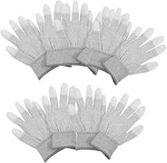 ARTIBETTER 5pairs Static Non- Gloves for Electronics Carbon Fiber Pu Coated for Building Mobile Repair and Jewelry Work Thermal Insulation