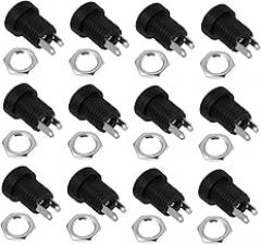 1bag Dc Power Sockets Female Panel Mount Connector Durable Compatible with Laptops Electronics for Home Appliances