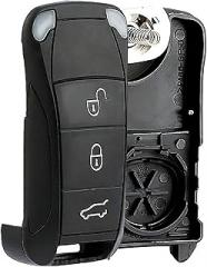1x New Replacement Key Fob Remote Shell / CASE Compatible with & Fit for 2005-2011 Porsche Cayenne - MPN KR55WK45032-P-04 (NO Electronics or Chip Inside)