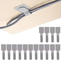 40 Pcs Hook and Loop Cable Ties Self Adhesive Cable Clips Cord Organizer Under Desk Adjustable Cables Straps Reusable Adhesive Wire Straps for PC Electronics Home Kitchen Appliances Office (Grey)