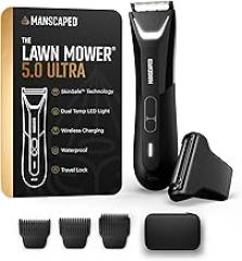 MANSCAPED® The Lawn Mower® 5.0 Ultra Groin & Body Hair Trimmer – Dual-Head SkinSafe® Trimmer & Foil Blades, Waterproof Wet/Dry Groomer, USB-C Rechargeable with Travel Case, Men’s Ball Shaver, Black