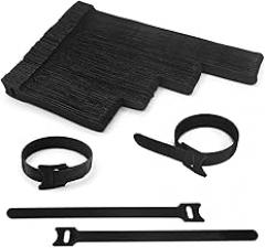 100pcs Reusable Cable Ties - Hook and Loop Cable Straps for Wire Management - Adjustable Cord Organizer & Wire Ties for Electronics, Home, Office & Desk - 4 Sizes (8/6/5/4 Inch)