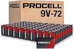 PROCELL Constant 9V Long-Lasting Alkaline Batteries (72 Pack), 5-Year Shelf Life, Bulk Value Pack for Consistent Moderate Drain Professional Devices