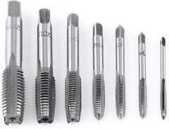 Heayzoki Taps,7pcs Metric Thread Steel Tap Tapping Tool M3, M4, M5, M6, M8, M10, High Hardness Bearing Steel Thread Tap Screw Tap Tapping Tool