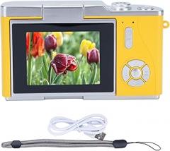 Digital Camera, 48MP Point and Shoot Digital Cameras, 2.4 Inch HD Display 18X Electronic Zoom Video Camera for Boys Girls Teens (Yellow)