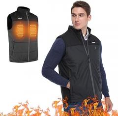 Smarkey Heated Vest for Men with Battery Pack Included 7.4V, Washable Winter Heated Clothing, Waterproof Warming Vest, Black