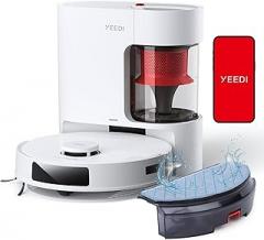 Yeedi C12 Plus Robot Vacuum and Mop, 8000Pa Strong Suction, 7-Week Dust Storage, Bagless Dust Bin, PureCyclone Tech, ZeroTangle Brush, White