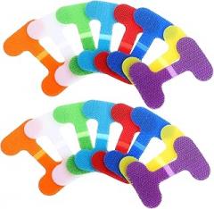 NUOBESTY 24pcs Colorful Cable Organizer Straps Fastener Flexible Cord Labels for Electronics 6x3.8cm Cable Identification Tags Suitable for Home and Office Use