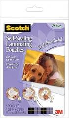 3M 4 x 6-inch Scotch Self-Sealing Laminating Pouches, Pack of 5, Transparent