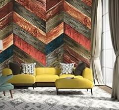 JLHOUSE Vinyl Shiplap Wood Herringtone Wallpaper Stick and Peel Rustic Self Adhesive Wallpaper Stick on Bedroom Livingroom Wall Decor 17.7in x 118in