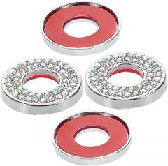 4 Pcs Rhinestone Car Door Pull Pin Caps Sparkly Door Lock Covers for Easy Installation Vehicle Interior Accessories