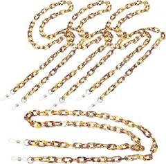 Milisten 4pcs Acrylic Glasses Chain Mask Hanging Lanyards Leopard Print Face Mask Cord Eyeglass Holder for Women Protective Anti-lost Accessory