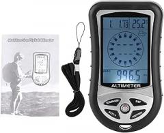Multifunction Digital Altimeter, 8 in 1 Barometer Altimeter Compass Multifunctional Compass Portable Compass Electronic Digital LCD Clock Weather Altimeter Altitude Barometer