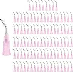 uxcell 200 Pcs Pre Bent Dispensing Needle Tips, 18 Gauge Stainless Steel 45 Degrees Bent Dispensing Tips 0.5