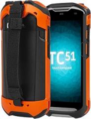 Rugged Protective Cover Case with Anti-Slip Hand Strap for Zebra TC52X Barcode Scanner, Shockproof Bumper Case for Touch Mobile Computer (Orange),Only Cover case.