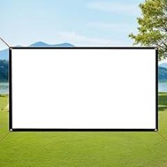 4K HD Projection Screen, Lightweight Foldable Soft Projector Screen for Indoor Home Theater/Outdoor Movie Night, 60 Inch 16:9, Easy Installation