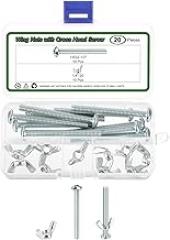 uxcell 10 Set Screw Bolts Kit with Wing Nut, Carbon Steel 1/4