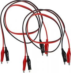 2pcs Alligator Clip Test Leads with Wire for Circuit Testing Dual-Ended Jumper Wires for Electronics Insulated Electrical Clips for Laboratory and DIY Projects