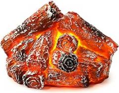 LED Simulation Charcoal Flame Lamp, Battery Powered Electronic Flameless 3D Artificial LED Firewood Burning Flame Lamp Fake Charcoal Light for Home Decor Christmas Ornament