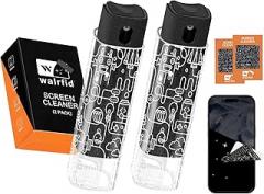 walrfid 2 Pack Car Screen Cleaner, Computer Screen Cleaner Spray and Wipe, Laptop Cleaning Mist Kit for Electronic iPad, iPhone, Phone, MacBook, TV, Monitor, Tablet Display, with Graffiti Case, Black