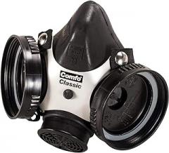 MSA 808074 Comfo Classic Series Half-Mask Respirator - Size: Medium, Harness Style: SoftFeel Hycar, Twin-Port, Reusable Gas Mask, MSA Comfo Cartridge Compatible