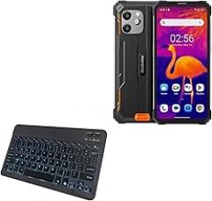 BoxWave Keyboard Compatible with Blackview BV8900 - SlimKeys Bluetooth Keyboard - with Backlight, Portable Slim LED 7 Colors - Jet Black
