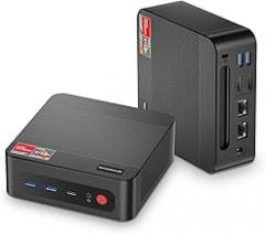 BOSGAME P4 Dual LAN Mini PC Ryzen 7 5700U 16GB DDR4 RAM 512GB SSD, 11 Pro Desktop Computers, Triple 4K Displays, Support PS3 Emulator, WiFi 6E, BT5.2