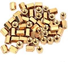 M3 Hex Spacers 50 Pcs | Brass Hollow Double Pass Standoffs for PCB | 6mm Threaded Spacers for Electronics / 3D Printing/DIY Projects | Long - Lasting Circuit Board Mounting