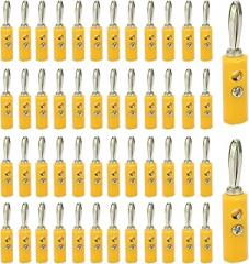 Banana Plug, Solder Wiring Banana Plug Connector JT?002 4mm Reduce Short Circuits for Electronic Equipment for Industrial Equipment (Yellow)