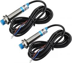 2 Pcs Inductive Proximity Sensor Switches Lj12a3-4-Z/By With 4mm Detection Range, LED Indicators, And ABS Probe For Integration In Electronic Control Systems
