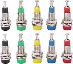 Fafeicy 2mm Banana Jack Socket, Gold Plated Panel Mount Binding Post with 10A Current Rating, 2mm Banana Female Jack Socket for Electronic Instruments and DIY Projects