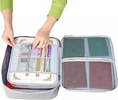 Fireproof Document Box 1200°C Heat Insulated Safe Storage Case Fireproof Safe Box for Archive Passport Certificates Laptop Electronics Pen Card Security Protection Home Office