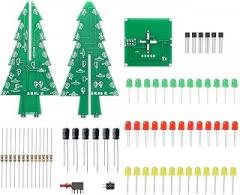 #icpart Three-Dimensional 3D Christmas Tree LED DIY Kit Red/Green/Yellow LED Flash Circuit Kit Electronic Fun Suite #icpart289265