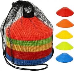 100Pcs Soccer Cone with Carry Bag and Stand 5 Colors Marker Cones Slalom Training Accessories for Soccer Football Basketball