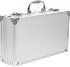 Portable Aluminum Alloy Toolbox with Handle Capacity Multi-use Storage Case for Tools Medicines Cosmetics Electronics and Stationery Scratch-resistant Interior Organizer