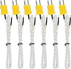 UMLIFE 1M K Type Mini-Connector Thermocouple Temperature Probe Sensor Measure Range -50~700°C,Compatible with TM902C/ TES1310 (6 Pieces)