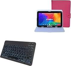 BoxWave Keyboard Compatible with Linsay F10IPBC (10.1 in) - SlimKeys Bluetooth Keyboard - with Backlight, Portable Slim LED 7 Colors - Jet Black