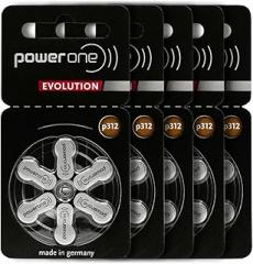 PowerOne Evolution Size 312 Hearing Aid Batteries - 1.45V Zinc Air with Improved Battery Life (30 Batteries)