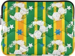 Yellow Green Stripes Laptop Cases 14 Inch Laptop Bag Portable Electronic Device Cover