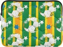 Yellow Green Stripes Laptop Cases 14 Inch Laptop Bag Portable Electronic Device Cover