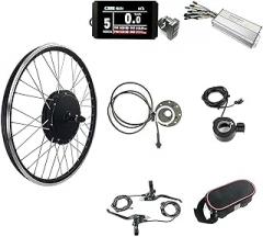 Ebike Conversion Kit 48V 1500W 20, 24, 26, 27.5, 28, 29er, 700C Rear Wheels Electronic Bike Conversion Kit with LCD8H Display Brushless Motor Hub Control E-Bike Conversion Kit