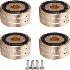 4PCS SP4010 Speaker Isolation Spike Stand Feet, Aluminum Alloy Speaker Spikes for DAC Amplifier Turntable CD Player (Gold)
