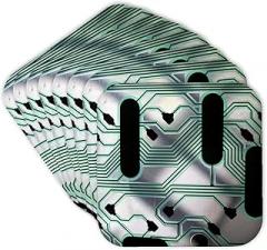 3dRose Black n Green Electronic Circuits Set of 8 Coasters - Cork