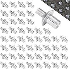 Generic 50pcs Aluminum Blind Rivet, Hammer Drive Rivets, Half Round Head Hammer Drive Blind Rivets, Aluminum Core Rivets, Knock Type Expansion Rivets for Home, Electronic, Precision, 1